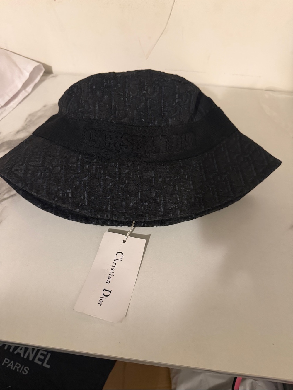 Black Monogram Bucket Hat